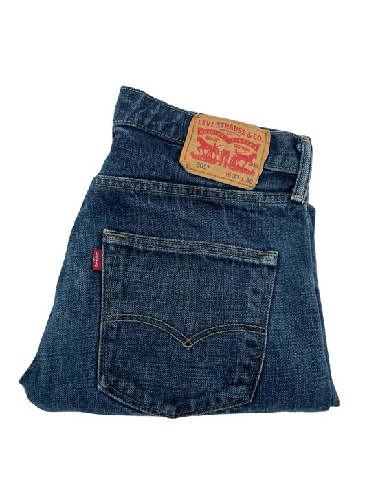 Levi's Other - Levi’s Original 501 Red Tab Button Fly Medium Wash Straight Leg Jeans 33X30
